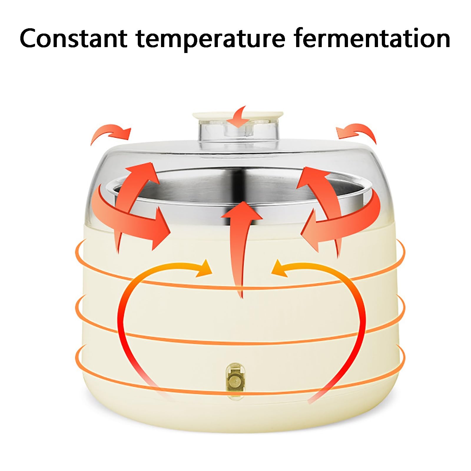 Yaourtière, Machine À Fabriquer du Yaourt, Cuve Intérieure en Acier Inoxydable de 1 Litre, Fermentation À Température Constante, Facile À Utiliser et À Nettoyer