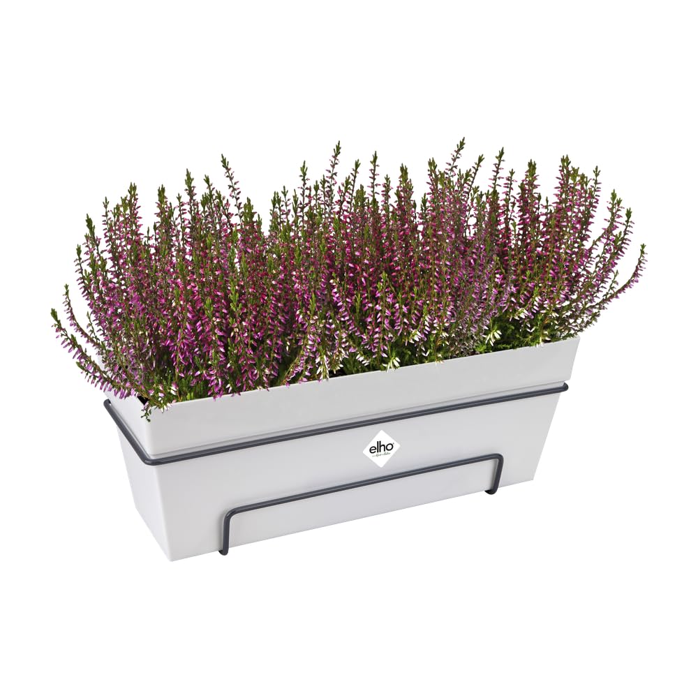 elho Loft Urban Balkonkasten Allin 1 50cm - Weiss | L 26.5 x B 49 x H 20.5 cm | für den Außenbereich