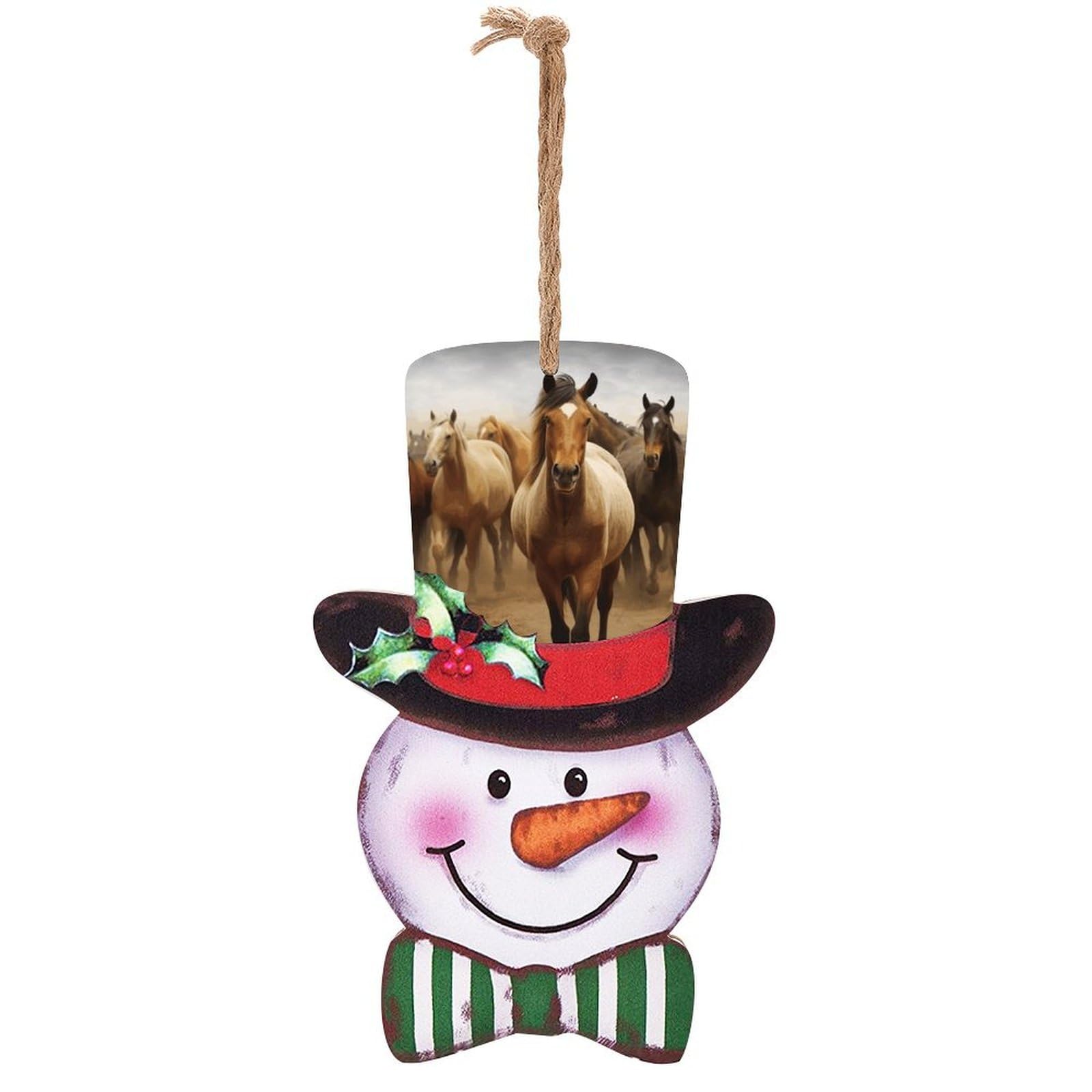 Panneau en bois bonhomme de neige Noël déco murale suspendre
