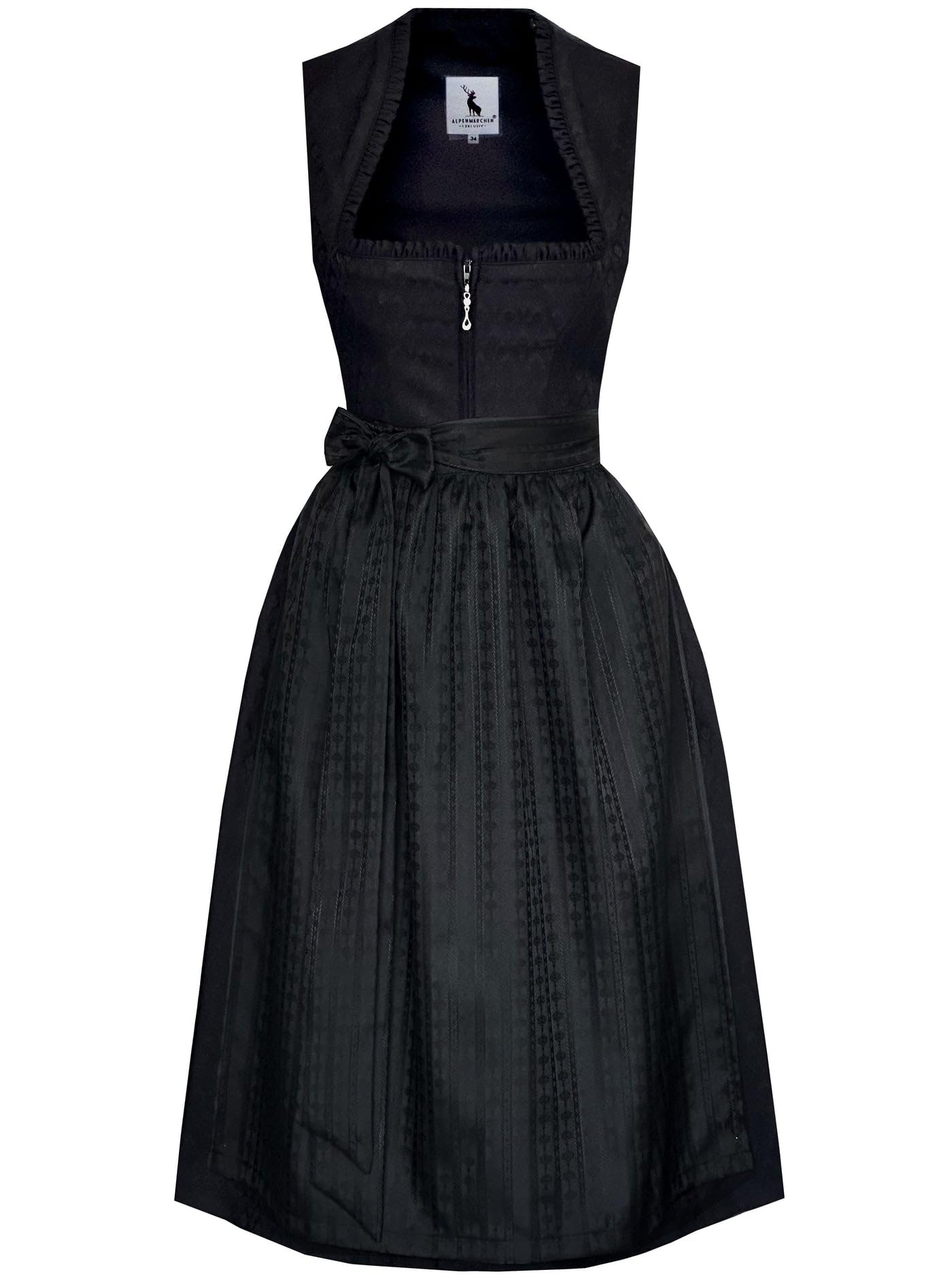 Alpenmärchen Midi Dirndl aus Exklusiver Kollektion inkl. Schürze Gr.32-54 - ALM1066