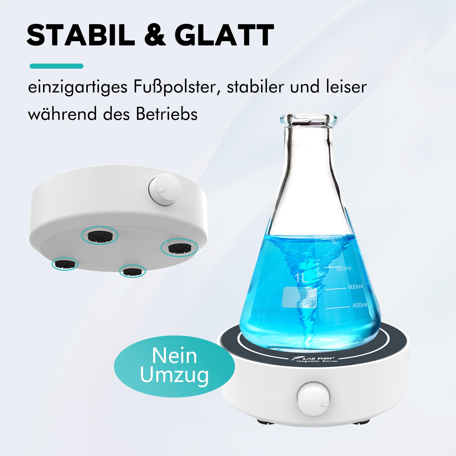 LAB FISH Agitateurs Magnétiques De Laboratoire 200-1800PRM 3000ml Kapazität Melangeur Magnetique 3 PCS Magnetrührer Stäbchen Für Labor und Homebrew
