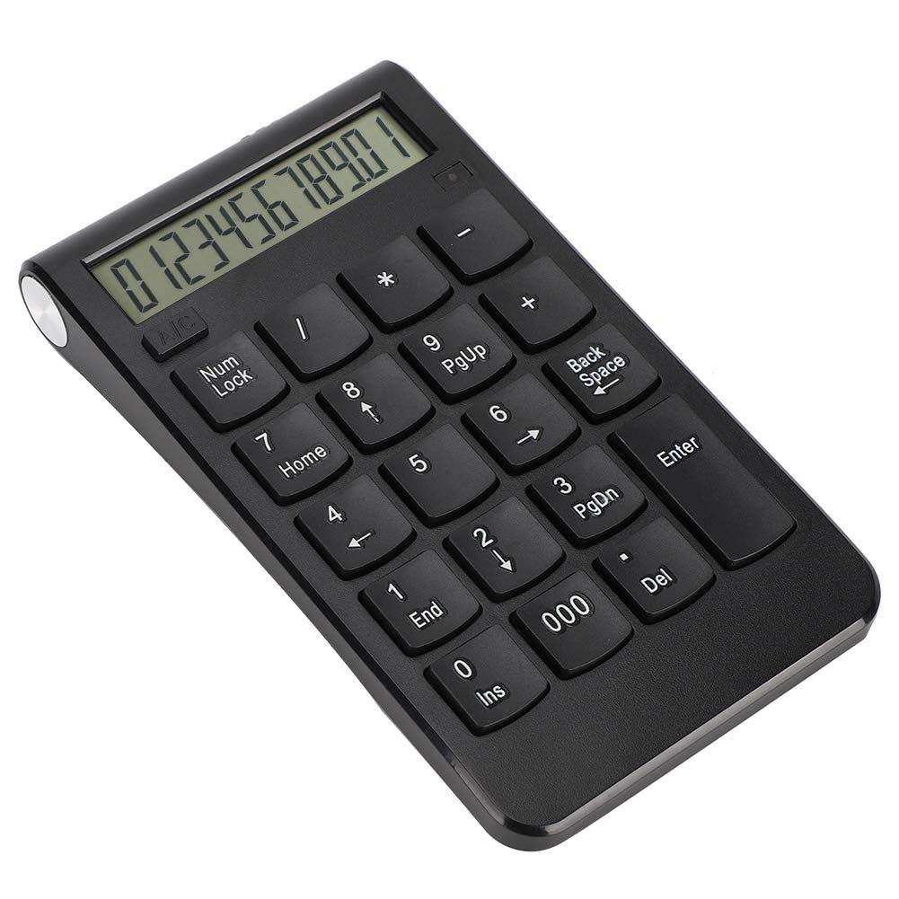 Wireless Numeric Keypad, 20 Keys Number Pad, 10m Wireless Range, Ergonomics Mini Number Keyboard, Portable Accounting Numeric Keyboard(black)