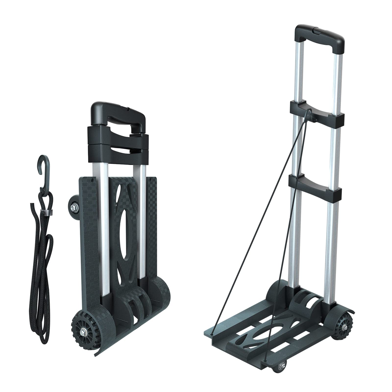 Buy Folding Hand Truck, Antetek Portable Luggage Cart 165 lbs Heavy Duty Utility Cart with 4