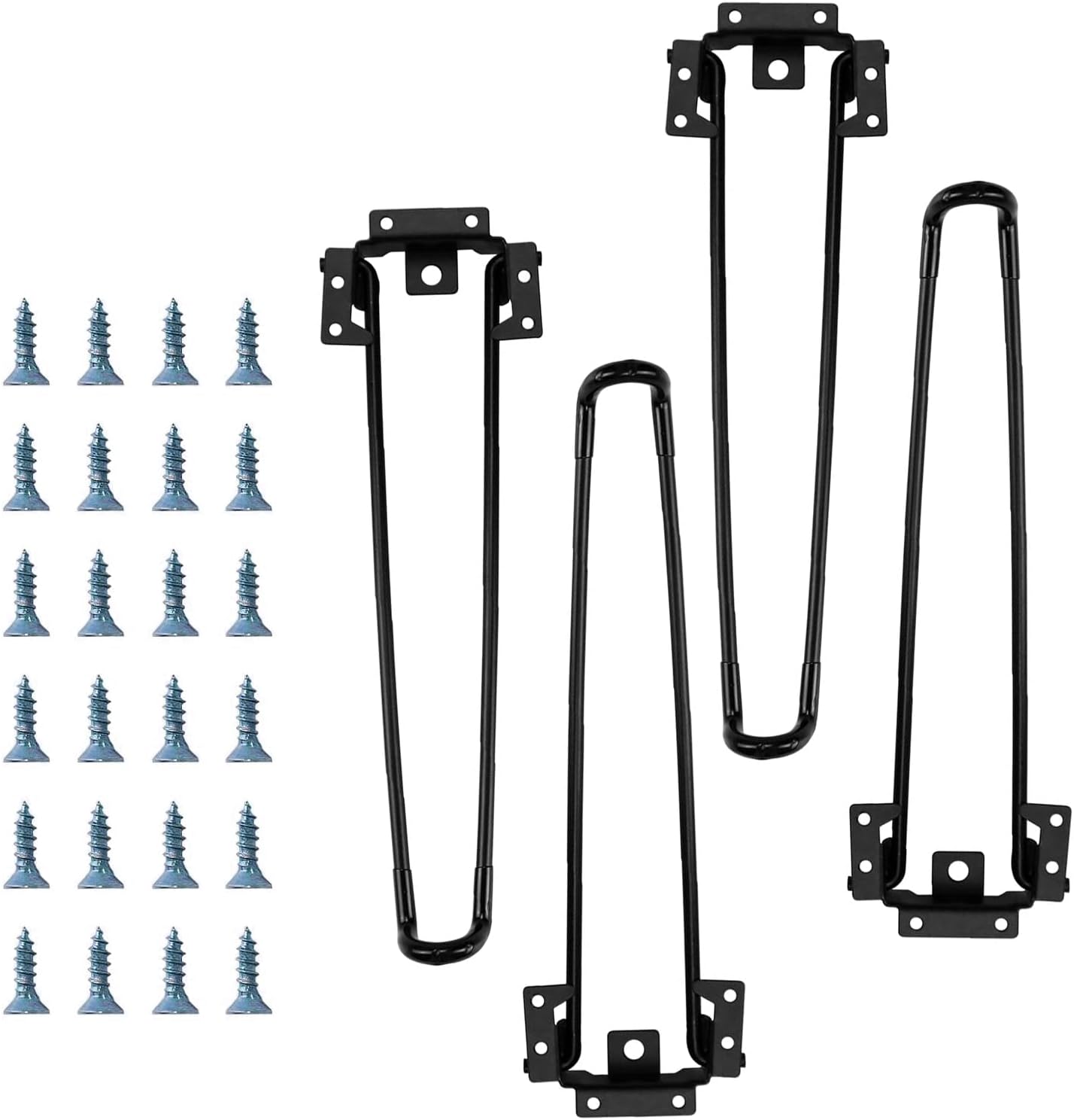 Table Legs，20.4inch Hairpin Table Legs, Folding Hairpin Legs,DIY for Coffee Tables, Computer desks, Writing desks（4PCS） Containing Screw