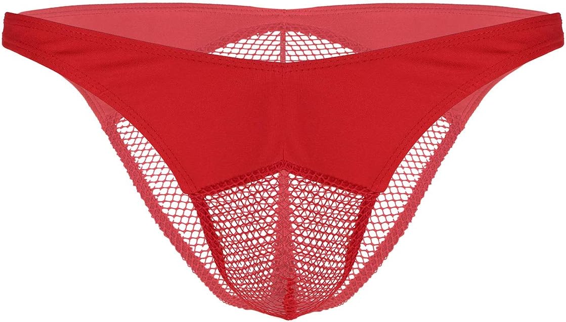 Freebily Sexy Men's Briefs Lingerie Mesh Fishnet Perspective Pouch Thong Jockstrap Panties