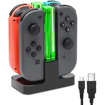 FASTSNAIL Charging Station for Switch Controller, Compatible with Nintendo Switch & Switch OLED, Controller Charging Station 