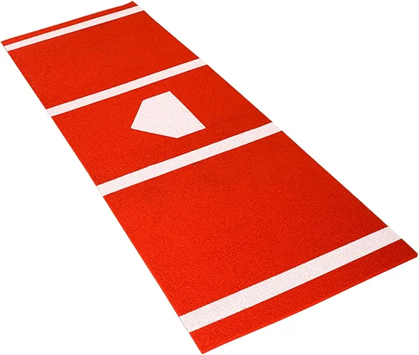 MOONACE Portable Foldable Baseball Hitting Mat - Tear-Resistant Training Tee Mat for Baseball Softball Tee Drill,Heavy Batting Mat for Indoor/Outdoor Use,12' x 6'/10' x 3.8',Red/Green