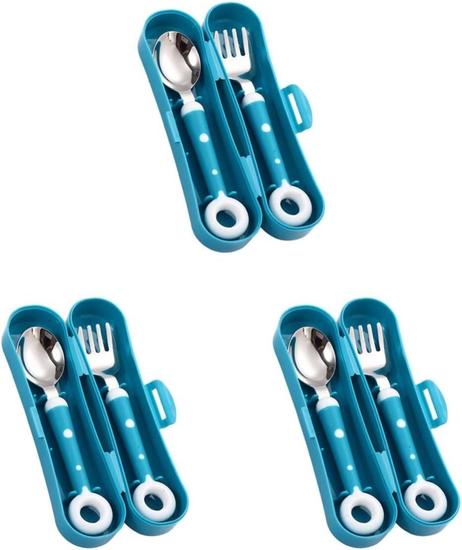 BESTonZON 3 sets Flatware Green Self Toddlers Food Utensils