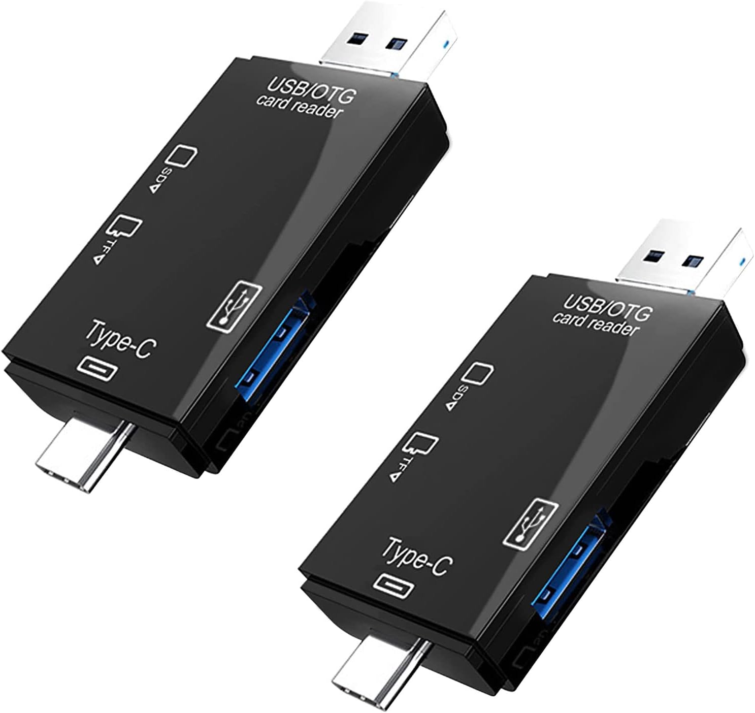 Excefore 2-Pack Type-C & USB 3.0 Multi-Card Reader for CF/SD/SDHC/SDXC/MMC - Compatible with Windows, Mac, Linux & Android