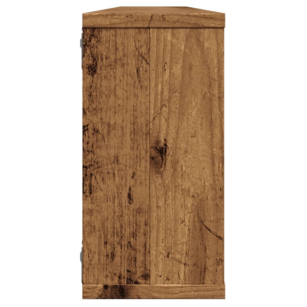 Estantería de pared en forma de cubo, 4 unidades, aspecto de madera vieja, 100 x 15 x 30 cm, material de madera, estantes flotantes para montaje en pared, estantes de pared para dormitorio