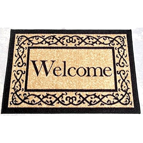 Felpudo Ottomanson Ottohome rectangular lavable antideslizante 50cm x 75cm beige Cover