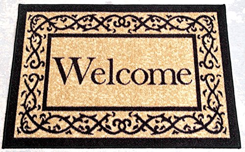 Ottomanson Ottohome Collection - Felpudo Rectangular Lavable A Máquina Antideslizante Contemporáneo 50cm X 75cm, Beige Bienvenida Ottomanson Ottohome Collection - Felpudo Rectangular Lavable A Máquina Antideslizante Contemporáneo 50cm X 75cm, Beige Bienvenida