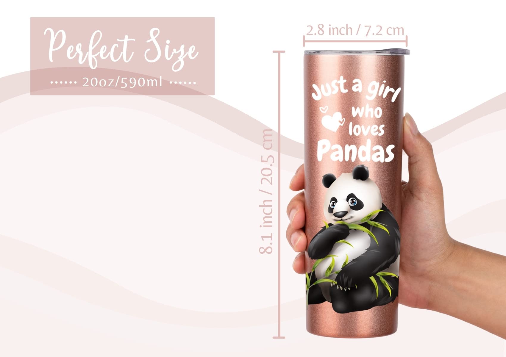 Onebttl Edelstahl-Becher 'Eat Sleep Dance Repeat' – 590 Ml, Mit Deckel & Strohhalm, Roségold
