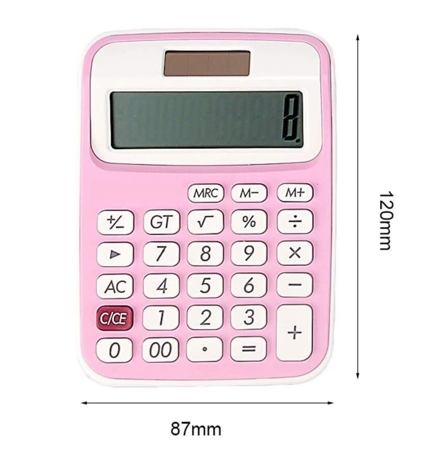 Calcolatrice per Ufficio Calcolatrici for Studenti Calcolatrice Portatile A Doppia Alimentazione Solare con Cordino Display A 10 Cifre Scuola(White)
