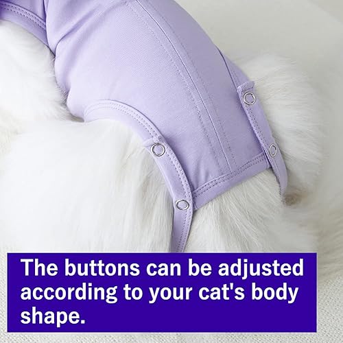 Miniatura 4 de Traje de recuperación para gatos para heridas abdominales y enfermedades de la piel, camisa de recuperación quirúrgica transpirable después de una