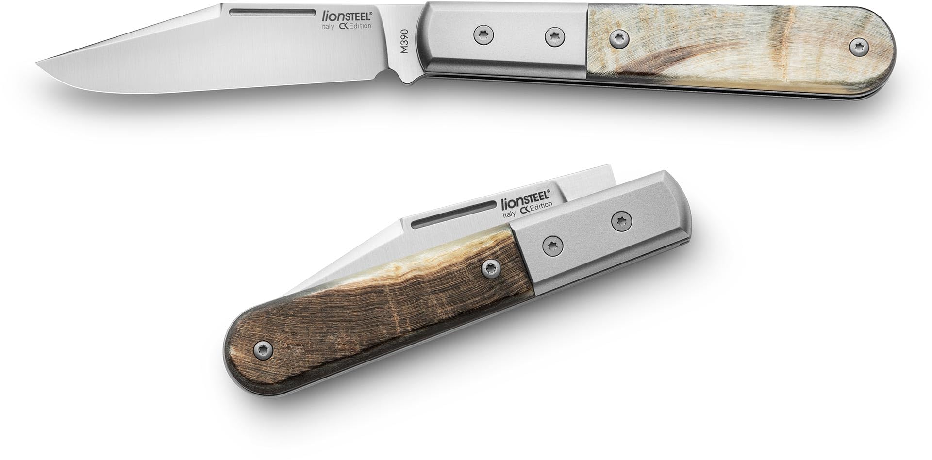 LionSTEEL The Barlow - Traditional Gentlemen’s Folding Pocket Knife, Collector Quality Folder for EDC, Titanium Bolsters, M390 Steel, Made in Italy