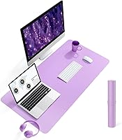 Vista 35 de YSAGi Alfombrilla de Escritorio de Cuero Antideslizante, Alfombrilla de Teclado para Escritorio de Computadora Portátil Impermeable, Protector