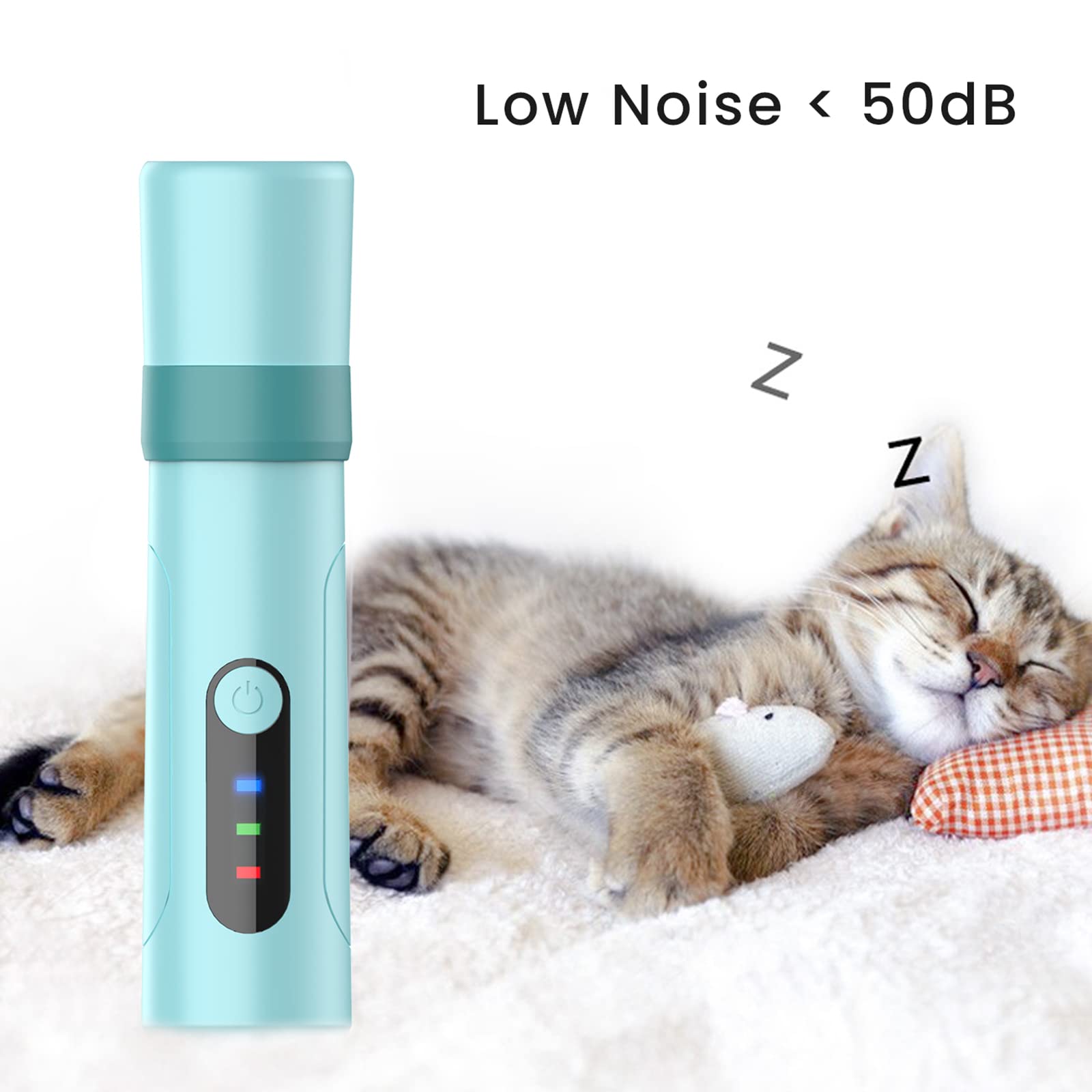 Lima De Uñas Eléctrico para Perros Y Gatos, Cortauñas Eléctrico Profesional,3 Modos Y 2 Velocidades Súper Silenciosa Y Recargable, Cuidado De Las Garras De Las Patas Sin Dolor