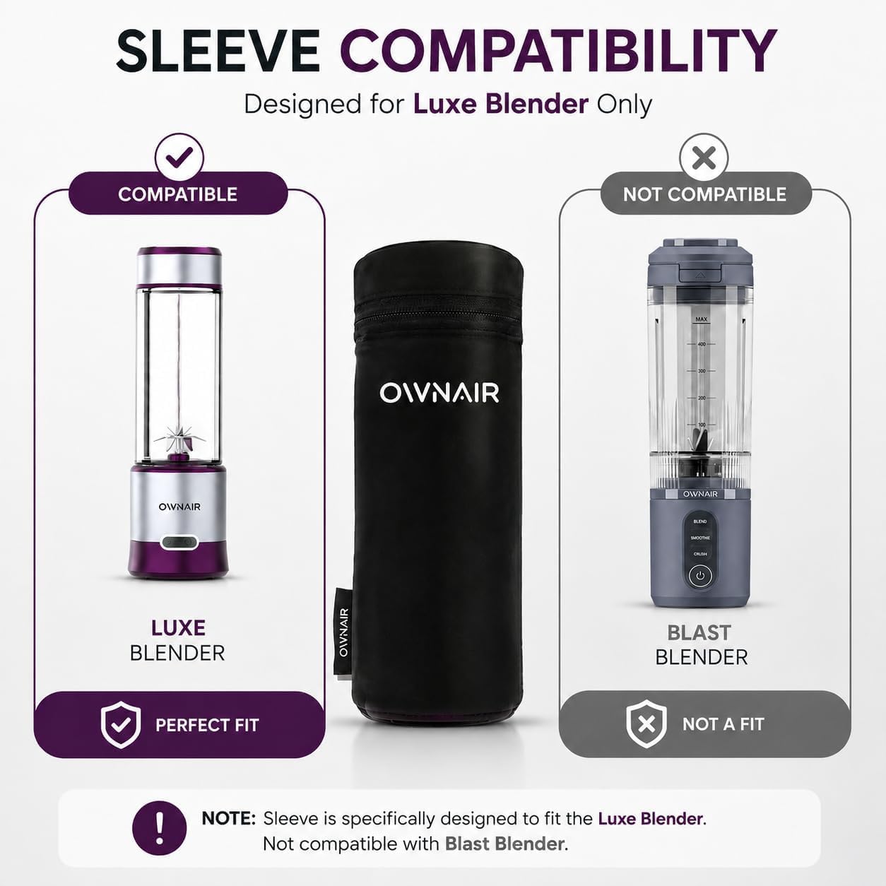 OWNAIR Insulated Sleeve Portable Mixer Bag | Durable, Sleek & Functional Protective Carrying Case for OWNAIR Blender | Appliance Not Included | Black — Amazon image 6