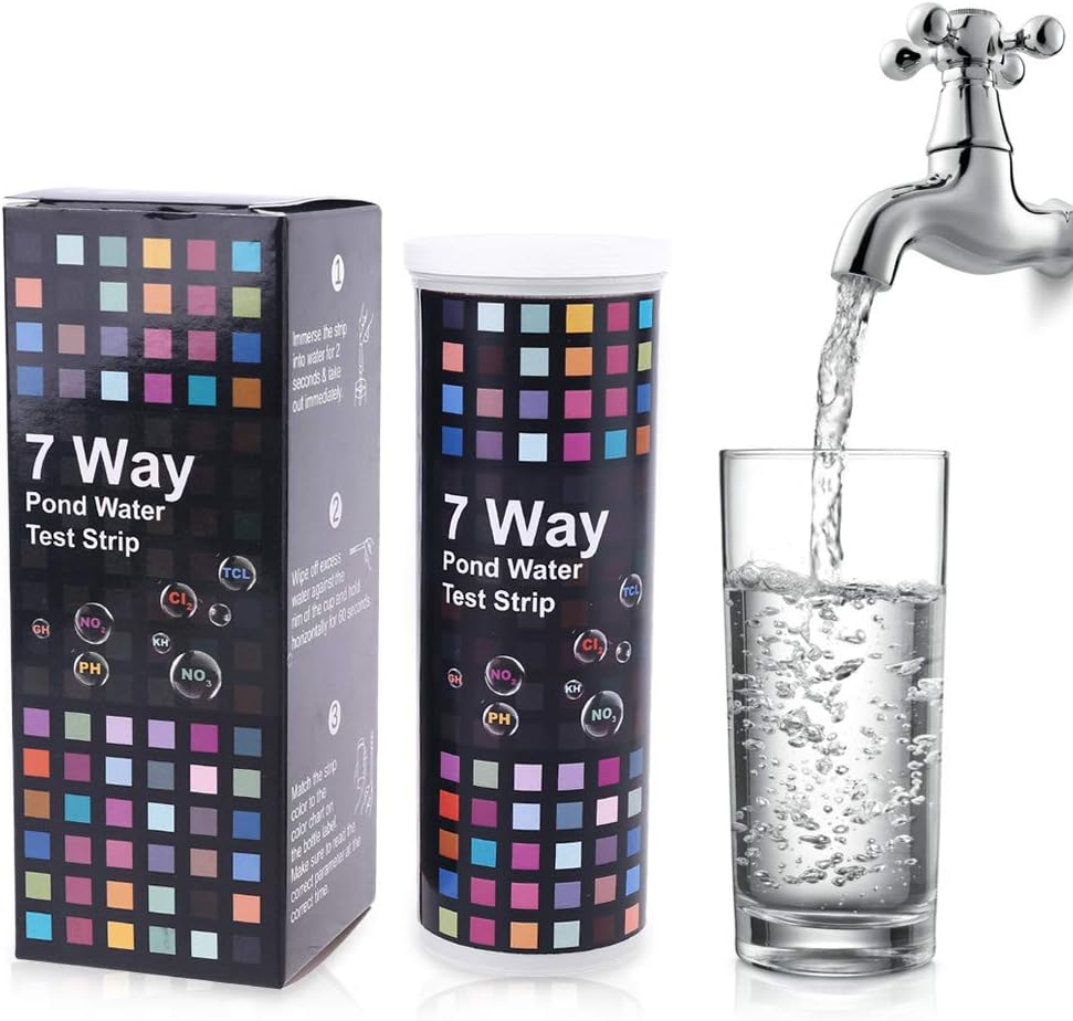 50 Strips 7 in 1 Water Quality Test PH Nitrate Chlorine Alkalinity for Pool Pond