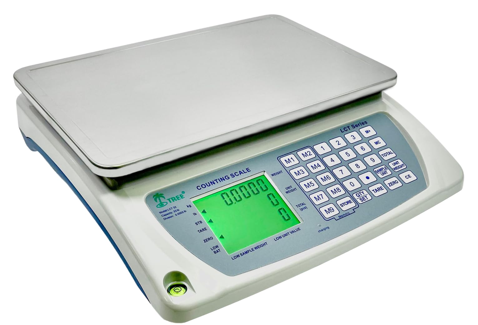 Tree LCTx 3 Precision Counting Scale, 3 LB x 0.00005 LB High Accuracy Digital Weighing Instrument for Warehouse, Industrial, and Commercial Use