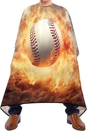 Miniatura 2 de SDMKA Capa de peluquería profesional de béisbol, impermeable, para corte de pelo, con cierre a presión, delantal multifuncional para hombres y