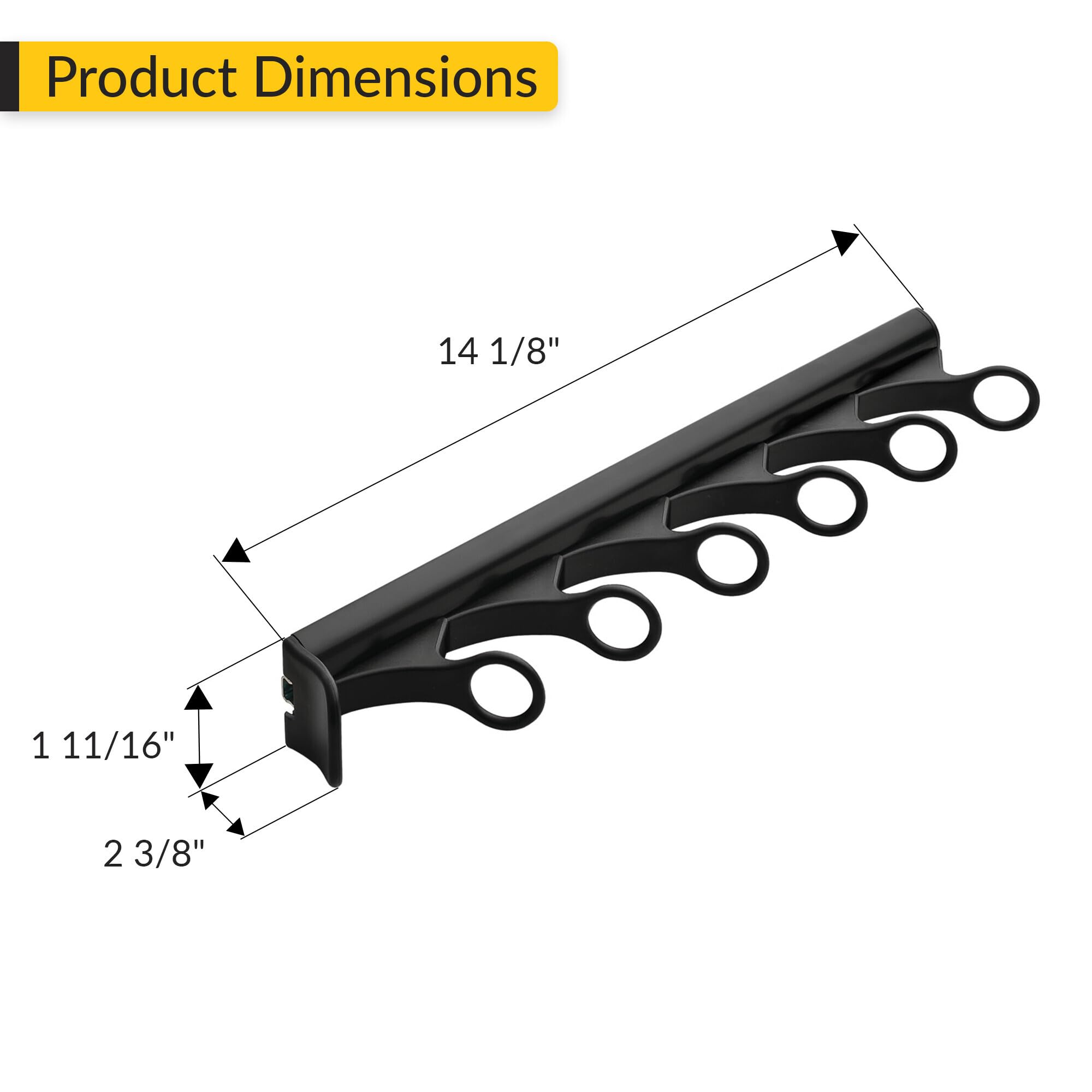Brixwell QIL3-003 Scarf Rack, 6 Hook with 3/4