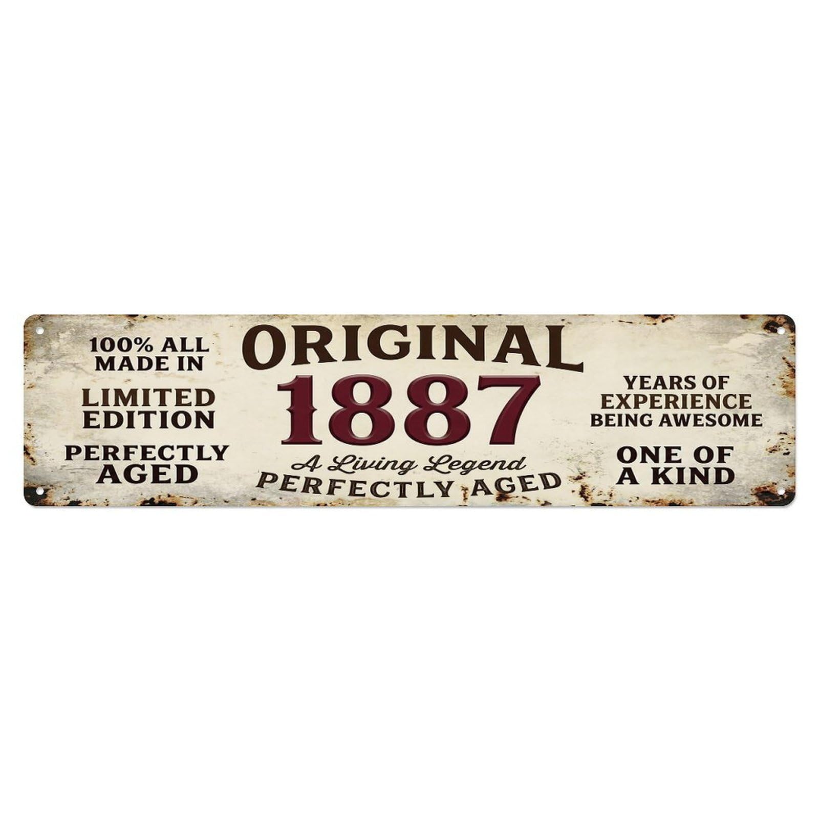 Original 1887 Limited Edition Perfectly Aged Legend Metal Tin Sign
