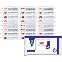 SIPA Hand Sanitizing Wipes 50 WIPES Bag, Clean-to-go, Travel Size, Fresh Scent, Soft Textured Wipes, Total 1200 Pieces 50 Count Pack of 24