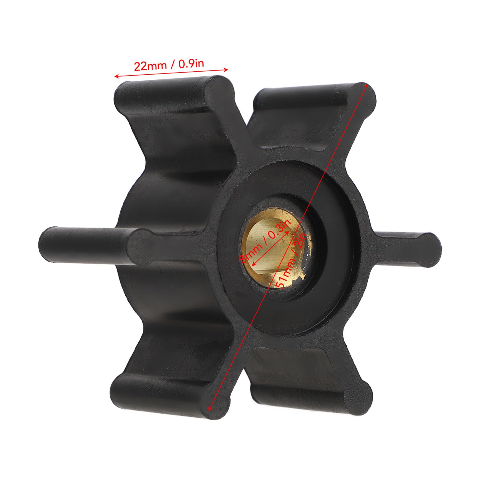 Wirnik Pompy Wodnej z 6 łopatkami, Zamiennik o Wysokim Przepływie Chłodzenia do Modelu 09 824P ANCOR J05001, z Materiałem Chroniącym Przed Czynnikami Morskimi, do Silnika