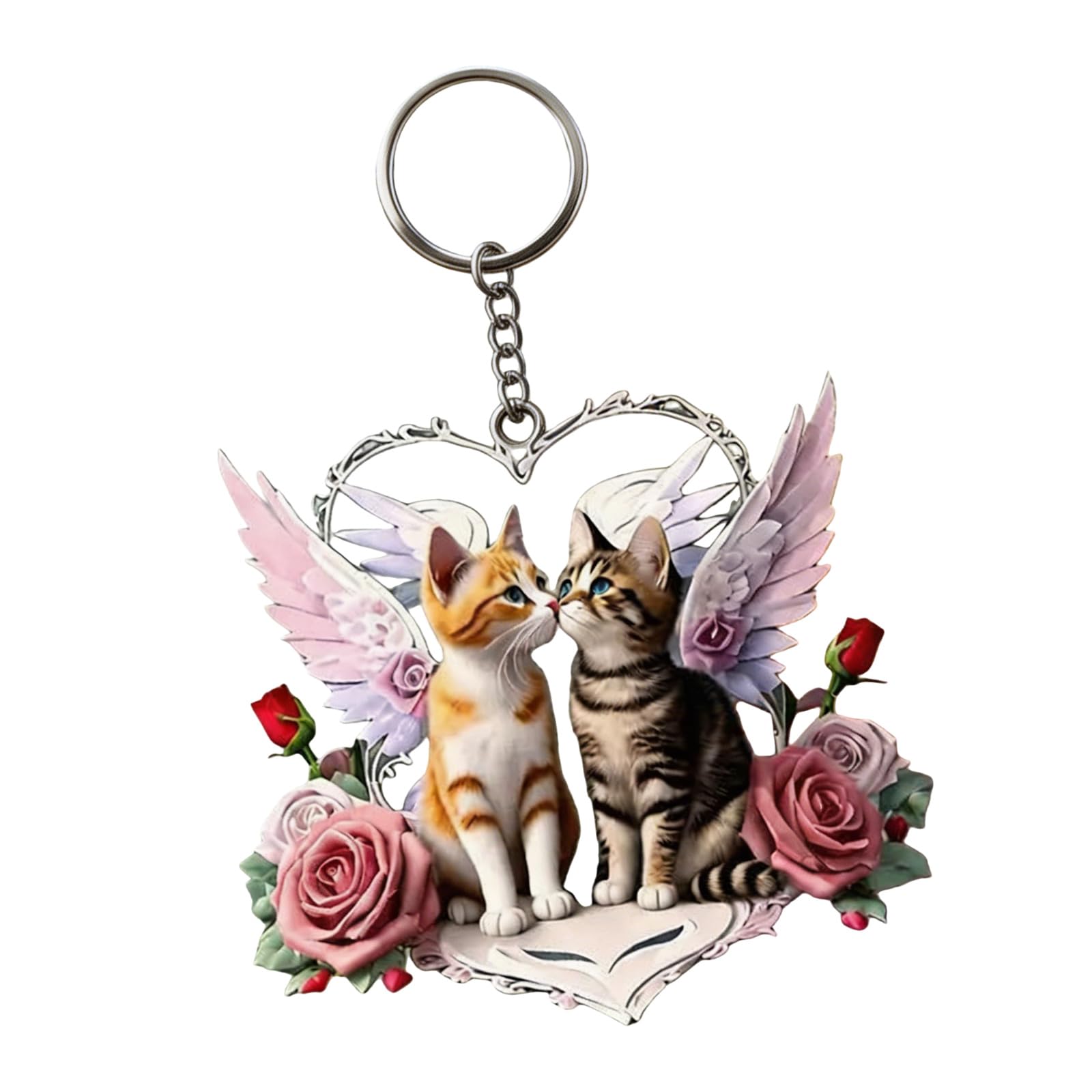 Adorable ABS Felines Shape Auto Pendant Ornament Accessory 2D Acrylic Printed Car Hanger for Personalizing Interior Styling Home Hanging Decoration