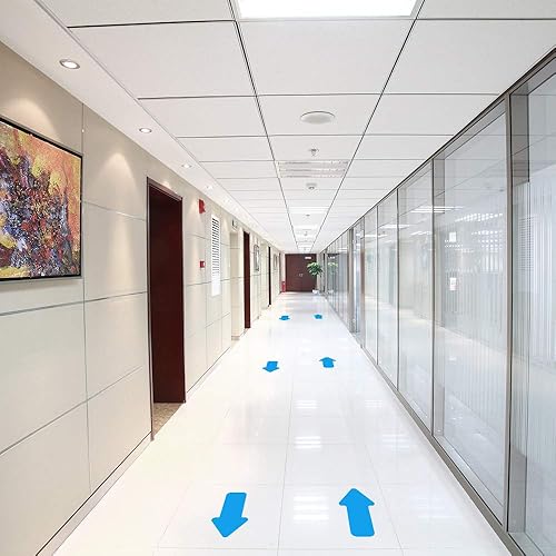 Miniatura 7 de Cinta adhesiva para suelo de flecha, 2 x 4 pulgadas, 200 unidades, color azul