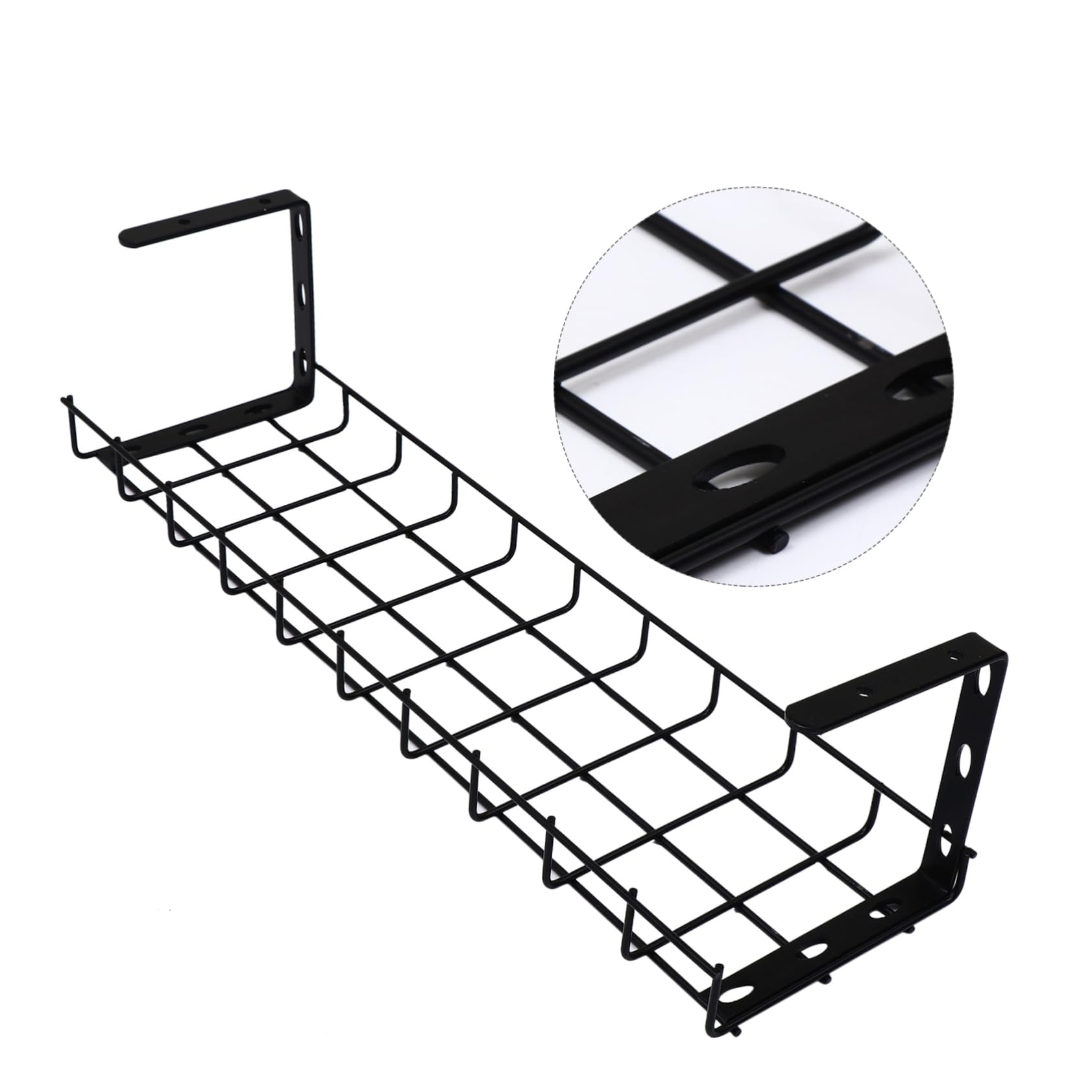 Organisateur de Câbles sous Bureau Fer Robuste Rangement et Gestion Câbles Plateau de Rangement pour Prises et Électriques Installation Facile pour Bureau Noir
