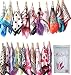 5pcs Mix Style Silk Feel Square Neck Hand Hat Purse Bag Sash Hair Scarf Shawl Wrap