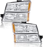 Vista 12 de G-PLUS Faros delanteros compatibles con Chevy Avalanche 1500 2500/Ajuste Chevy Silverado 1500 2500 HD 3500 2003-2006, lente transparente, carcasa
