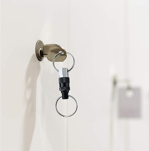 Miniatura 6 de Paquete de 4 llaveros desmontables de liberación rápida – Fijación segura de llave a la bolsa, bolso y cinturón – Fácil acceso a las llaves (4..,