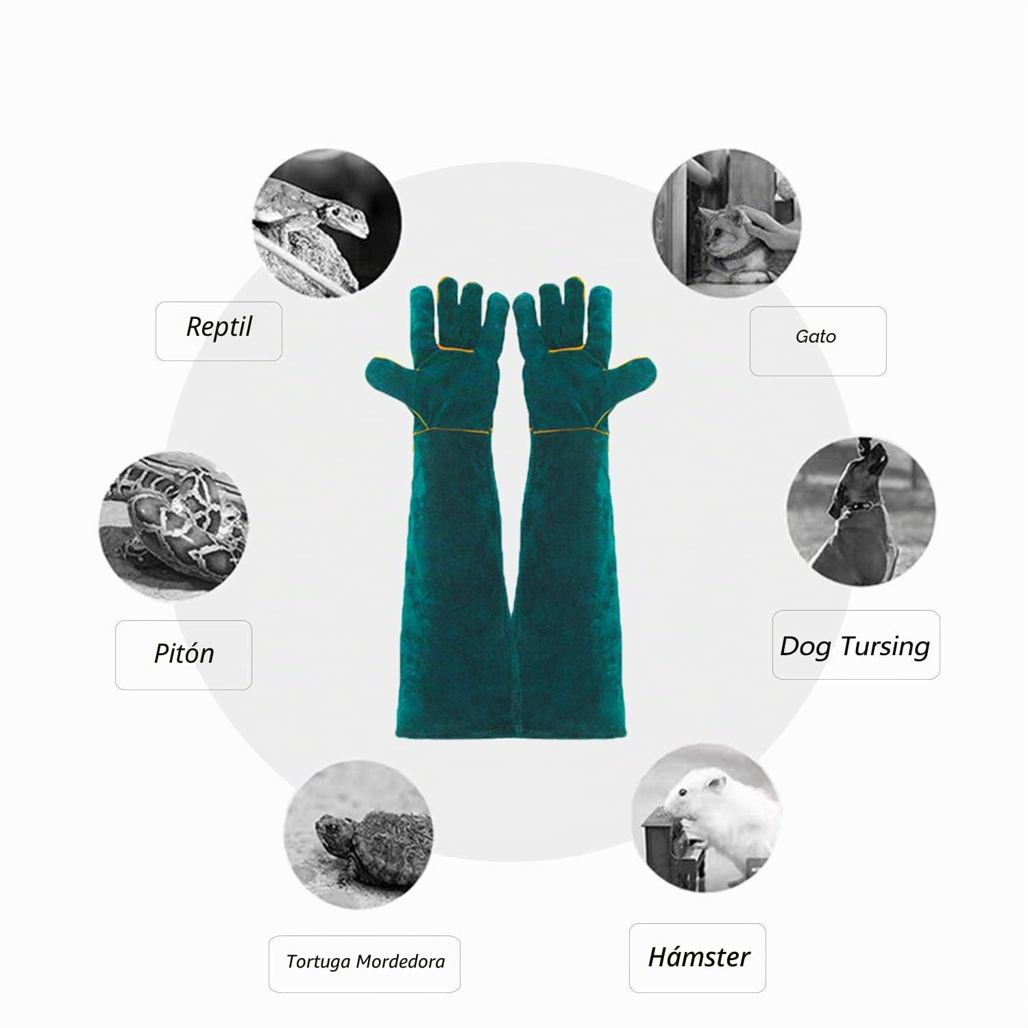Anti-Mordidas Guantes para Manejo de Animales, PeSandy 60CM Guantes de Trabajo Duraderos para Bañarse, Arreglarse, Soldar, Manipular Perros/Gatos/Aves/Serpientes/Loros/Lagartos/Reptiles