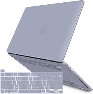 IBENZER Compatible with 2023 2022 M2 MacBook Pro 13 Inch Case 2021 2020 M1 A2338 A2289 A2251 A2159 A1989 A1706 A1708, Hard Shell Case&Keyboard Cover for Mac Pro 13, Lavender Gray,CA-T13LVGY+1