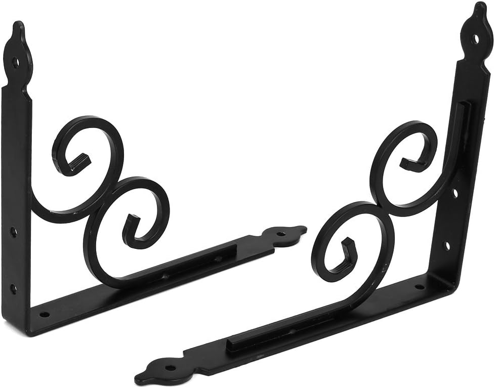 240mm x 190mm 90 degree Wall Mounted Shelf Bracket Brace Support Black 2pcs (3f5c411765b1b43929c339207d4c1b93)