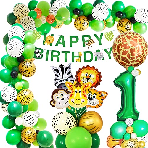 AcnA Selva Decoración Cumpleaños Niño 1 Año, Selva Globos Fiesta Cumpleaños Niño 1 Año With Safari Decoracion Cumpleaños Animales Globos Para Infantil Niño Primera Jungla Fiesta De Cumpleaños