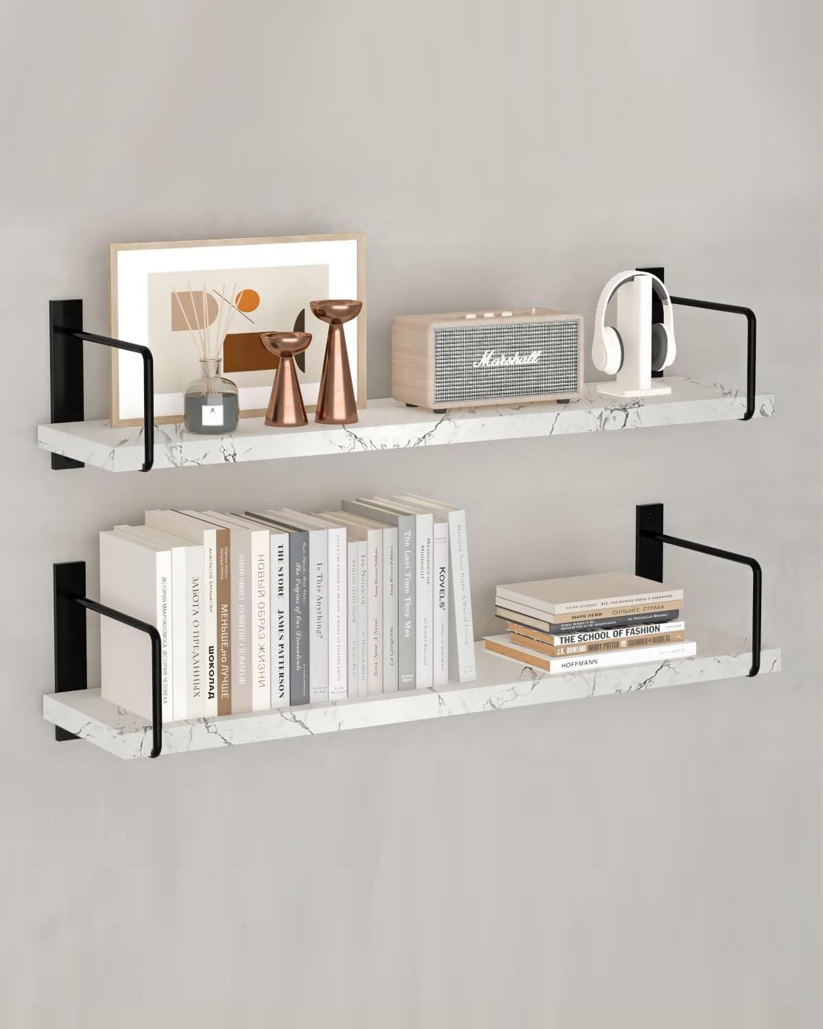 Torche, Wall Shelf | Wall Mount Float Shelf | Wall Mounted Shelf Kitchen| Wall Mount Floating Shelf for Living Room (Marvel- Italian) Wood, Multi