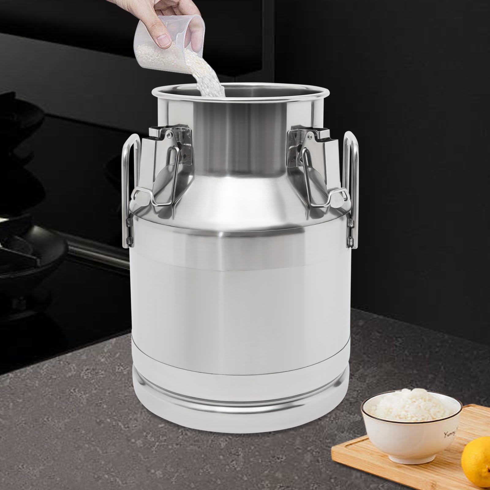 Jarra de transporte de leche de 10 l de acero inoxidable con tapa, jarra de leche para leche, miel