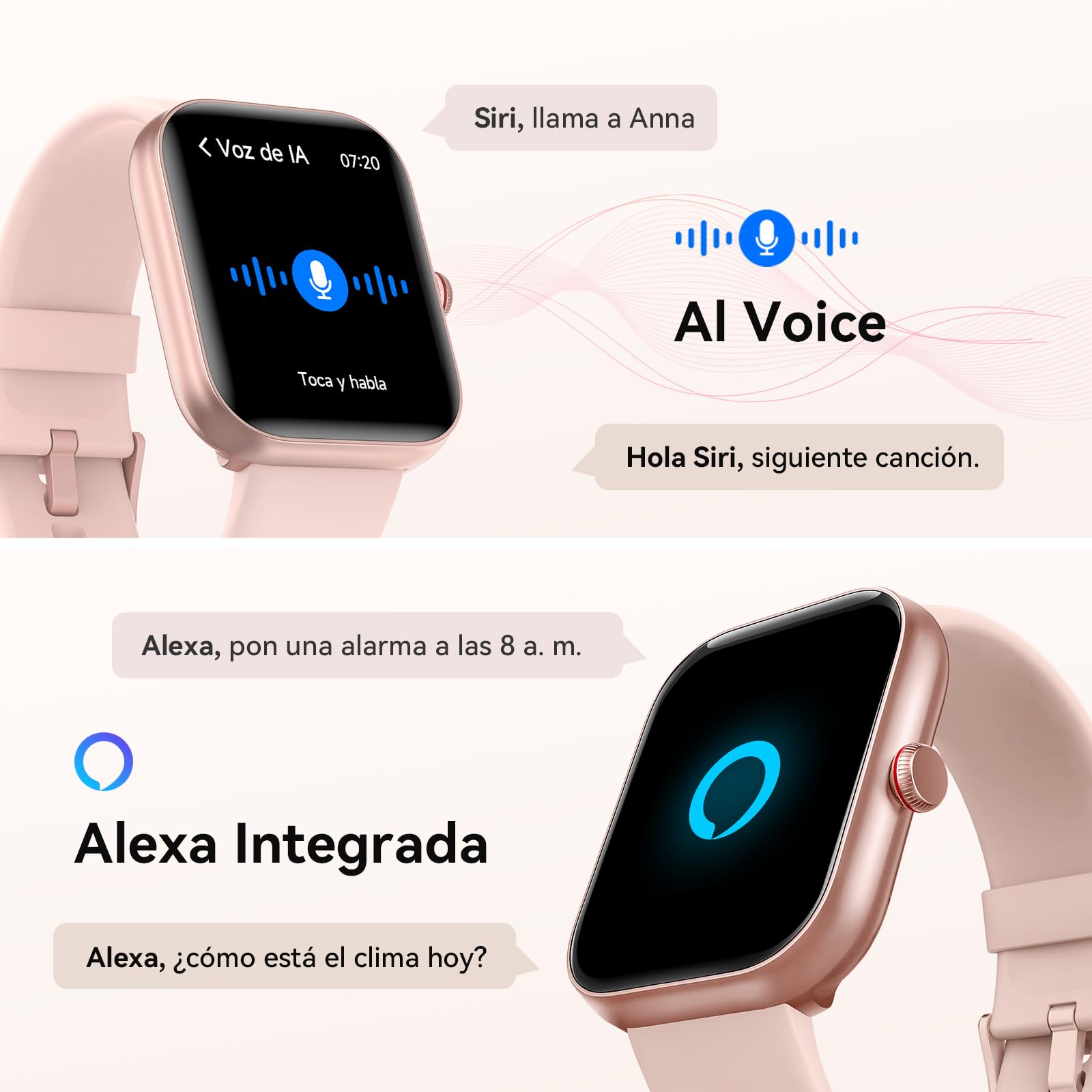Gydom Reloj Inteligente para Mujer, 1,91" Smartwatch Mujer de Llamada Bluetooth y Alexa con Sueño Pulsómetro SpO2 Monitoreo y 110 Modos Deportivos, IP68 Impermeable Reloj Deportivo para Android iOS