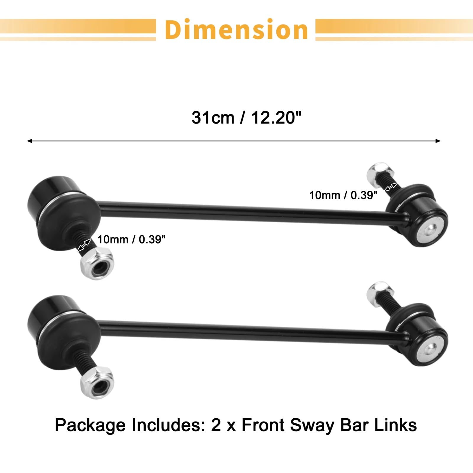 2 Piezas de bieletas de Barra estabilizadora Delantera 6Q0411315N 6Q0411315F compatibles con Skoda Roomster 2006-2008 2009 2010 2011 2012 2013 2014 2015