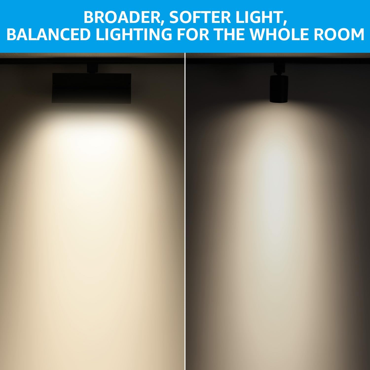 LEONLITE 24W Dimmable LED Track Lighting Heads H Type, CRI90, Adjustable Spotlight Track Light Replacement Fixture, Aluminum, 100-277V, Super Bright, Flicker Free, 4000K Cool White, Black, Pack of 4