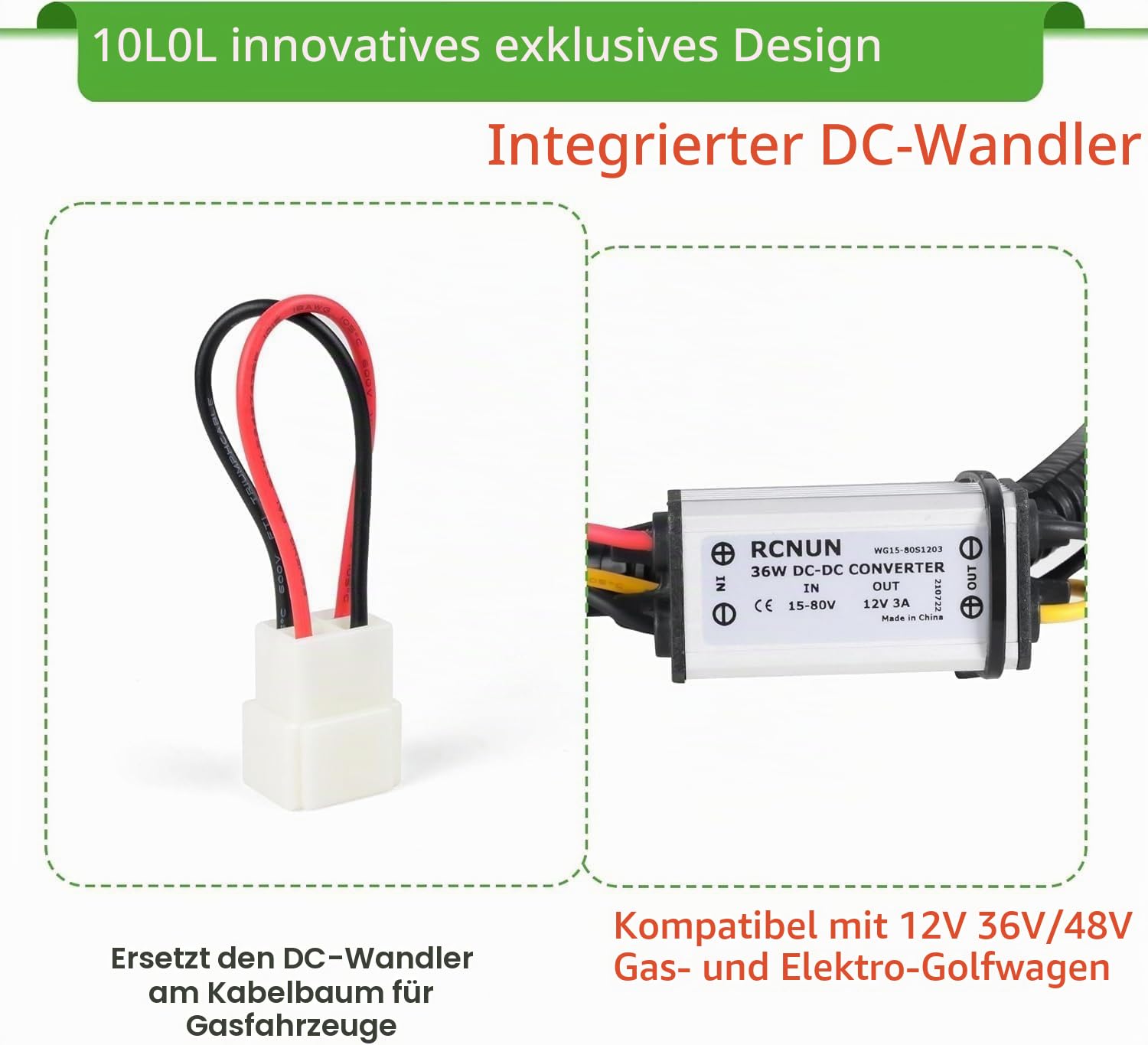 10L0L Golfwagenlicht-Set für EZGO TXT mit Tagfahrlicht für Fern-/Abblendlicht 1995–2013 (12 V/36 V/48 V) TXT Golfwagen mit Blinker, Bremslicht
