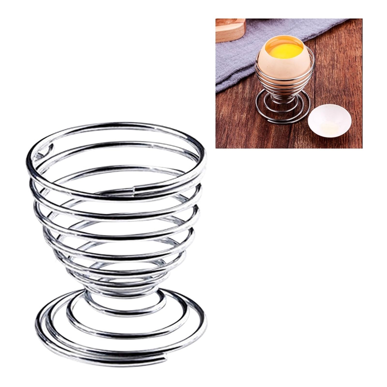Hueveras, 6 Piezas de Utensilios de Cocina for Desayuno, Bandeja de Acero Inoxidable con Resorte for Huevos Duros, Herramienta de Cocina