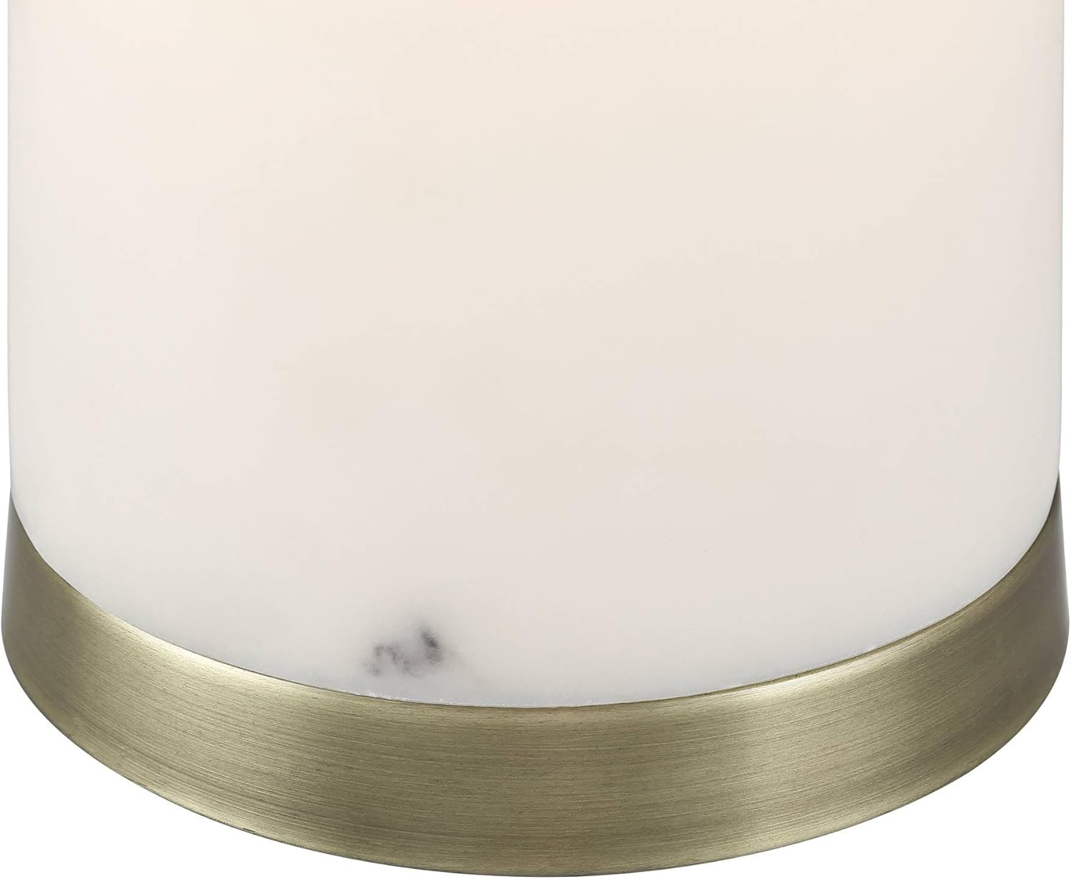 360 Lighting Renier 14" High Small Cylinder Modern Glam Accent Table Lamp Gold Brass Finish Metal Single Faux Alabaster White Shade Living Room Bedroom Bedside Nightstand House Office Home Reading