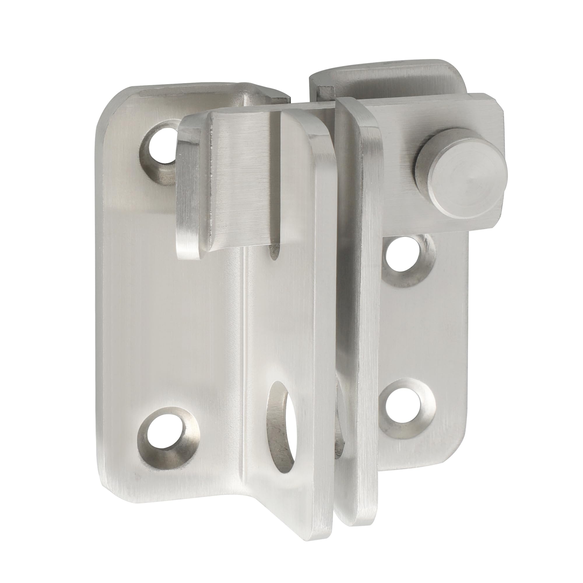 Alise Flip Latch,Gate Latches Slide Bolt Latch Safety Door Lock Catch for Barn Cabinet Pet Cage Fence Bathroom Garage Window,Heavy Duty Stainless Steel Gate Hardware Locks,Brushed Nickel MS3006R-LS