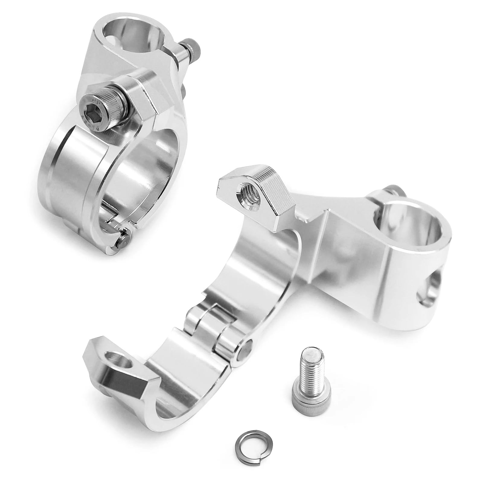 Moto Manubrio Riser Moto Riser Riser Clip On 37MM 41MM 43MM 45MM 48MM 50MM Clip Regolabili Per Manubrio Da 7/8 "Manubrio Morsetto 1.5" Rised Riser Moto (Colore : Black part)